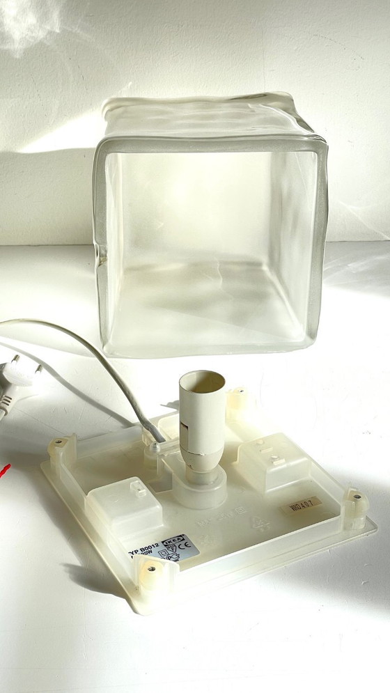 Image 1 of Ice Glass Lamp, Vintage Ikea