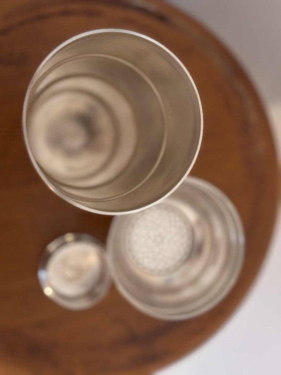 Image 1 of Shaker à cocktail Art déco : barware français plaqué argent des années 1920