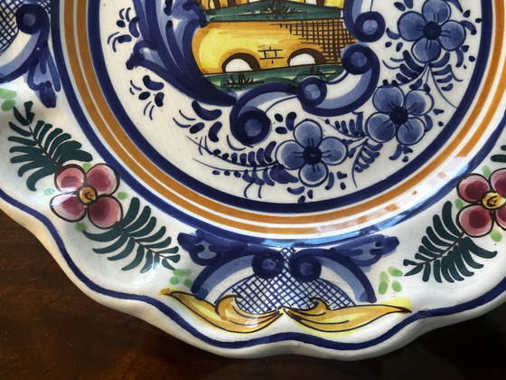 Image 1 of Plat P. Zouilly - Céramique Espagnole Vintage - Diamètre 31 cm