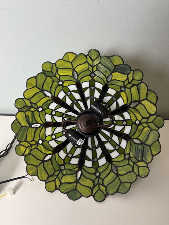 Image 1 of Prachtige glas-in-lood Tiffany hanglamp - Nieuw in doos!