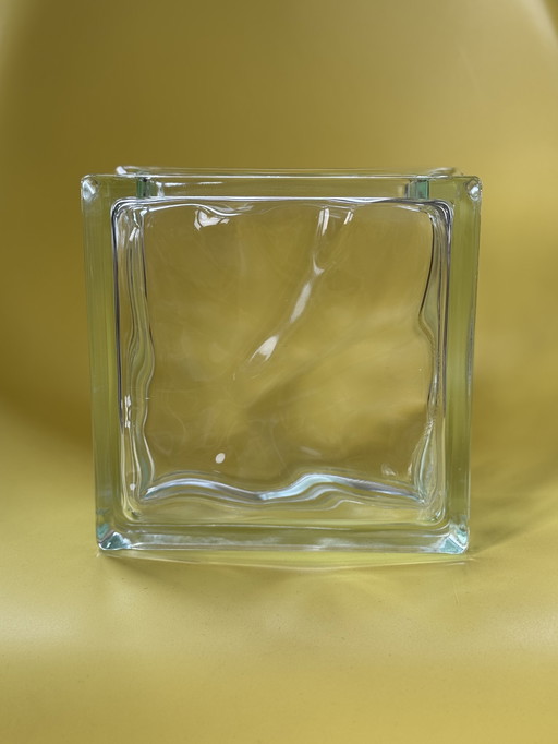 Vase vintage en verre - brutalist minimalist retro design 70