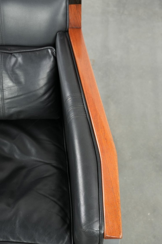 Zwarte leren Art Deco Schuitema design fauteuil, in goede staat, uit de Decoforma serie – Leather, Klassiek (photo 8 of 12)