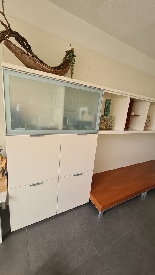 Designer Living Room Cabinet With Frosted Glass Sliding Doors