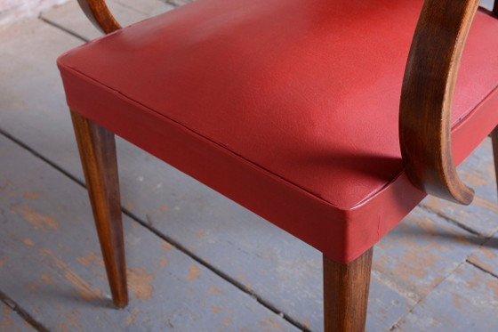 Restored Art Deco Armchair, by Jules Leleu, Beech, Revived Polish, France, 1930s – Wood, Skai (photo 12 of 14)