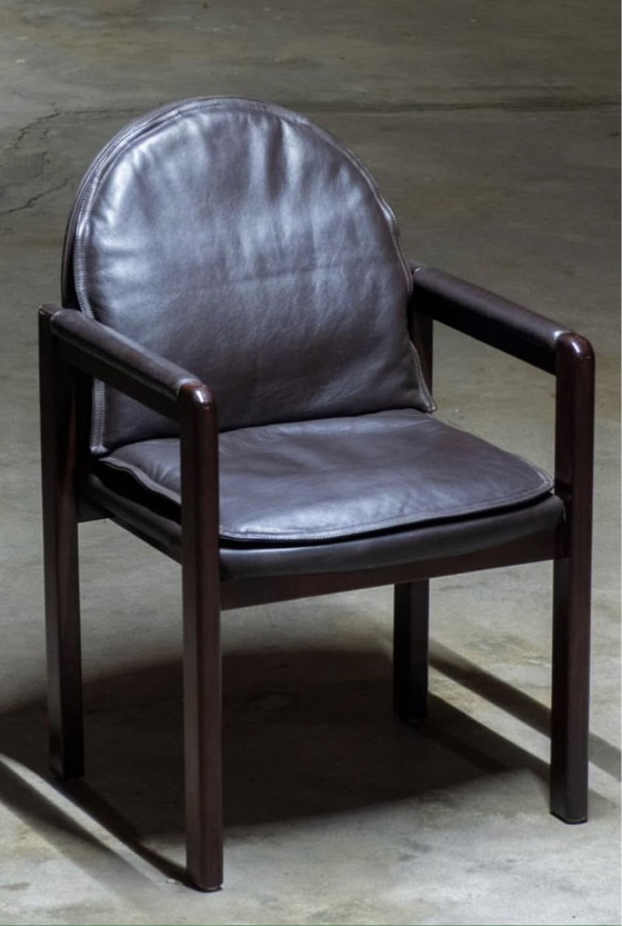 Image 1 of Sedie Bulo in pelle vintage – set da 6 – design belga