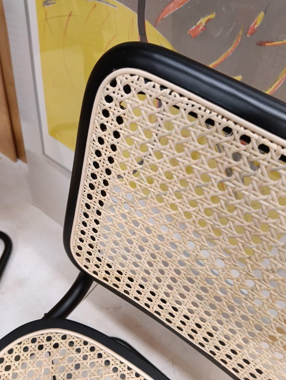 Image 1 of ALIVARMVSEVM 104. SET of 2 CESCA B32 Chairs (NEW) in Black Frame Limited Edition 
