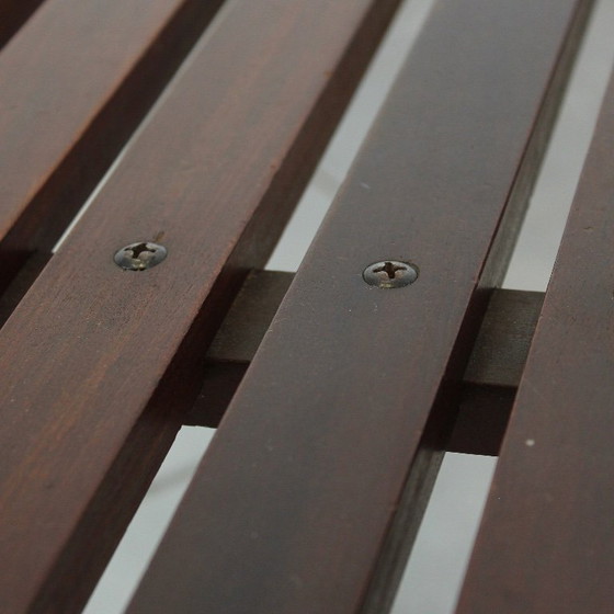 Image 1 of Vintage teak bench by Ezio Longhi for Elam, Italian design, mid-century modern, 1950s