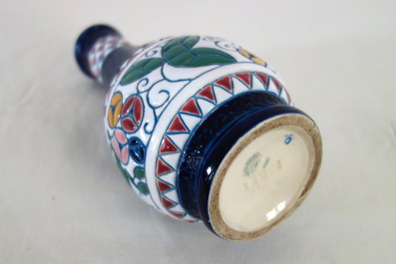 Image 1 of Art-Deco-Keramikvase mit Vogeldekor von Amphora, 1920