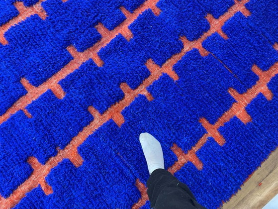 Traditioneller blauer Wollteppich 200 cm x 270 cm – Teppiche & Läufer, Wool (photo 3 of 9)