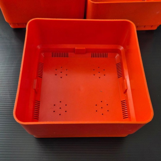 Image 1 of SUITE OF 4 SQUARE PLANTER PLANTS 1970 VINTAGE NENA BALSARI VASTILL BY-REFLEX 70S