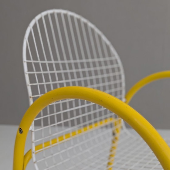Image 1 of Chaises de jardin italiennes postmodernes en métal grillagé par EMU, années 1980