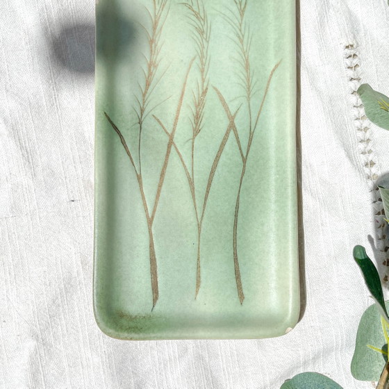 Piatto da Asparagi Vintage in Maiolica Verde Abu Gosh Gerusalemme – Stoviglie (photo 8 of 11)