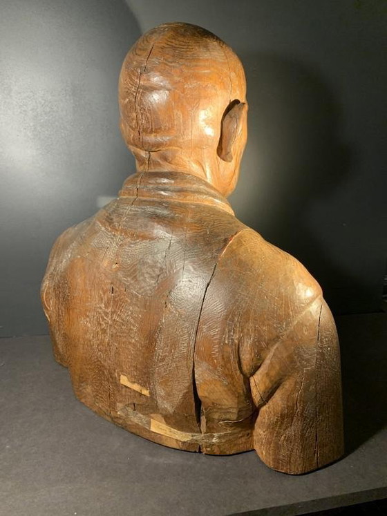 Frans Claessens, Levensgrote Buste van Pablo Picasso, Gesneden Hout, Jaren 30 – Beeldhouwkunst, Wood (photo 5 of 14)