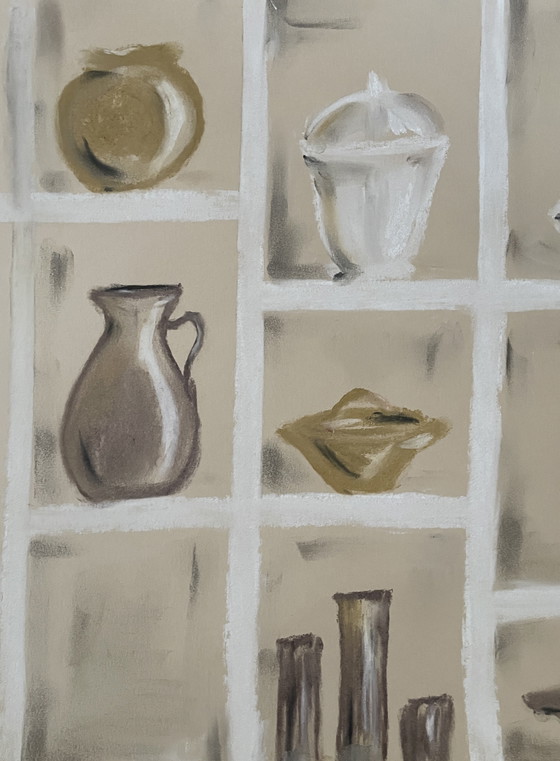 Image 1 of Natura morta firmata a pastello, laboratorio di ceramica in Marocco