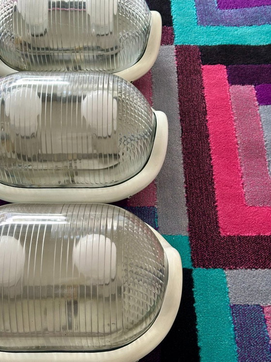 Image 1 of Exceptional Set of 3 "Noce" Lamps by Achille Castiglioni for Flos – An Industrial Design Statement – 1972