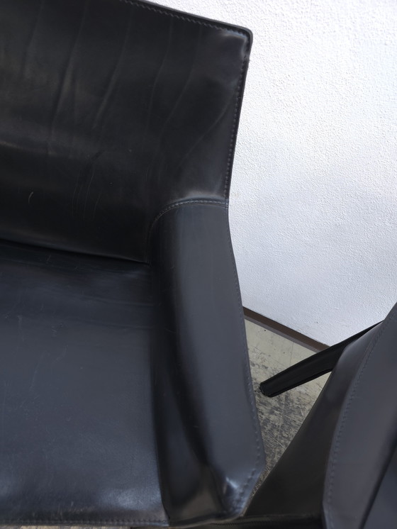 Image 1 of Cassina Cab 413 Set Designer Fauteuil Lederen Stoel Zwart
