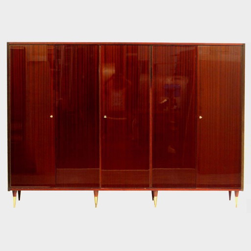 Large XL vintage mid-century design wardrobe in mahogany, 1960s