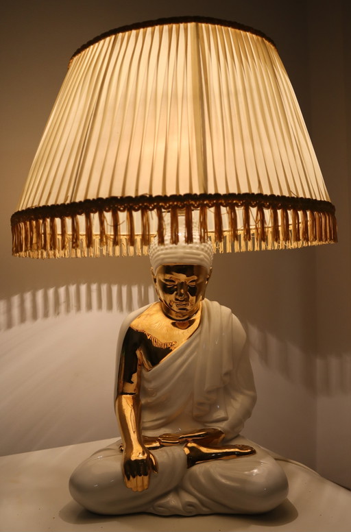Lampe de table vintage Hollywood Regency « Bouddha » – Dans le style de Domenico Zanotto – Fabriquée en Italie, années 1970