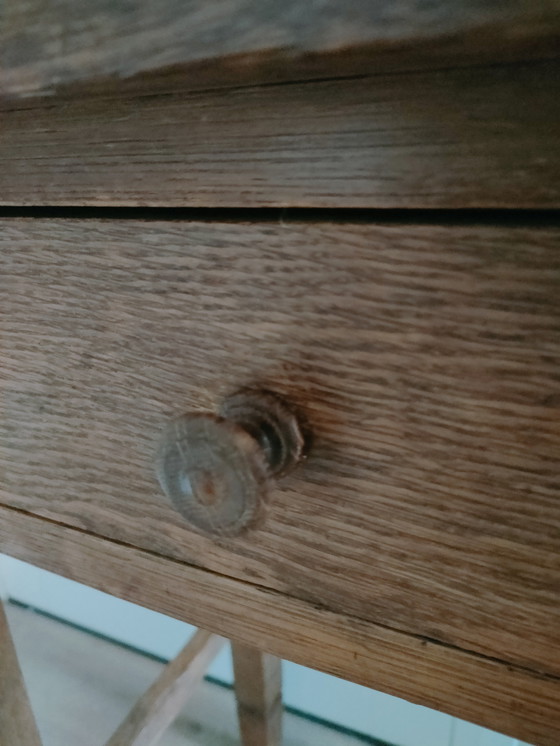 Image 1 of Art Deco hanging table oak table side table desk Amsterdam School