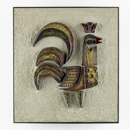 Ceramic Wall Decoration Rooster - Sun - Owl by Paul Vermeire