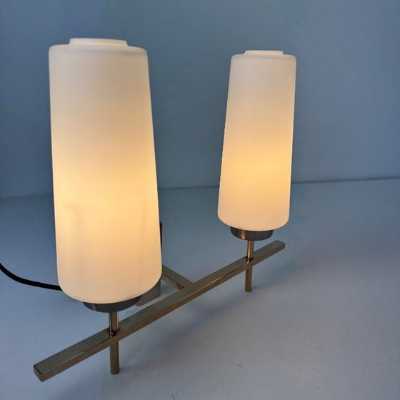 Image 1 of Vintage dubbele wandlamp "Maison Arlus" uit de jaren 1950