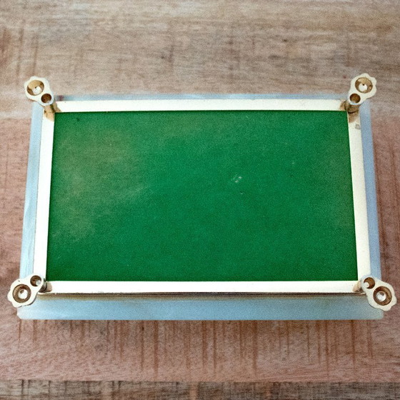 Image 1 of Boîte à bijoux vintage en onyx des années 1960 avec pattes de lion en laiton