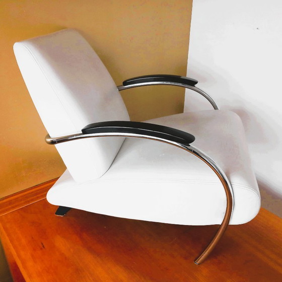 Image 1 of Gelderland 5470 aus weißem Leder. Design von Jan de Bouvries