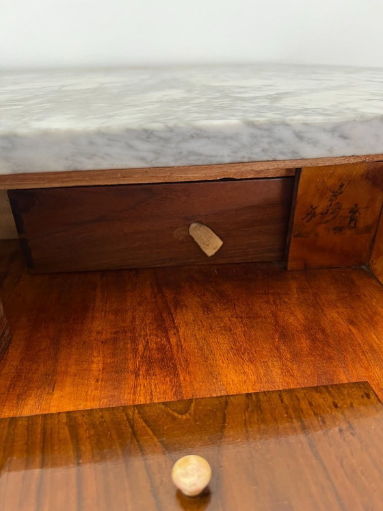 Image 1 of Cassettone - Noce - Comò con specchiera