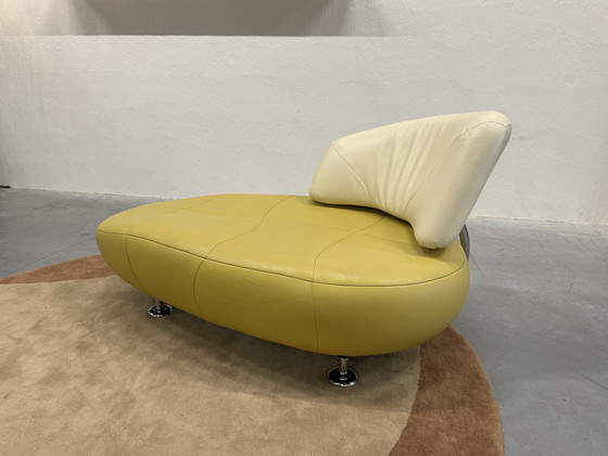 Image 1 of Leolux Kikko Chaise Longue Fauteuil Geel groen Creme 