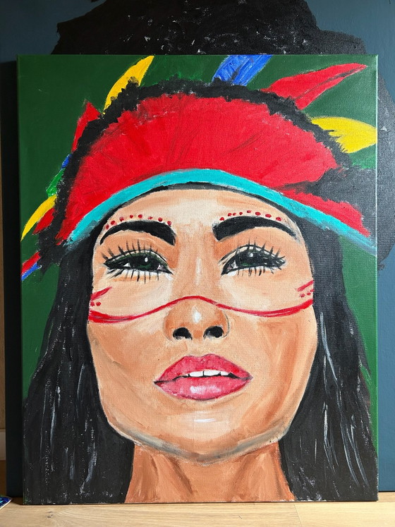 American Indian, Schilderijen & Tekeningen, Canvas, Meerdere kleuren (foto 2 van 6)