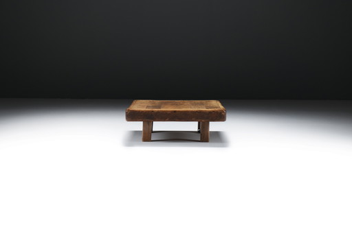 Très belle table basse Wabi Sabi Japandi en chêne massif - France