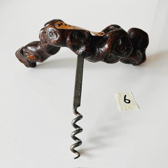 Image 1 of Tire-bouchon vintage français Bernard Siret, 6 racines en bois de vigne, années 1930