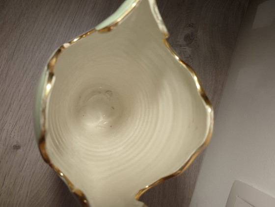 Image 1 of Seto porcelain vase with optical illusion of a hidden face, Japan, 1950