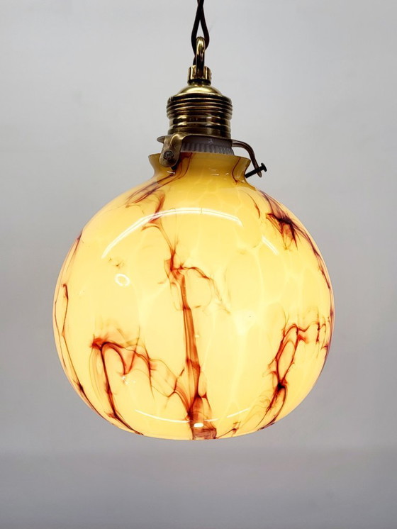 Image 1 of Lampada in vetro opalino Art déco, Verreries de Scailmont, Henri Heemskerk, Belgio