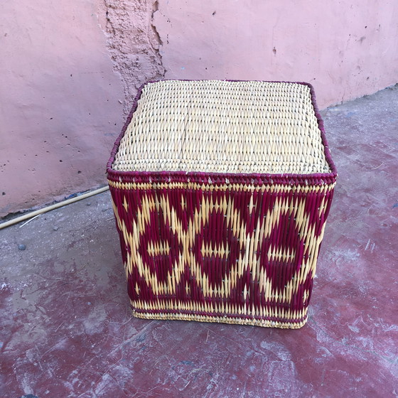 Image 1 of HANDCRAFTED WICKER POUFFE