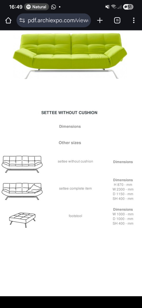 Image 1 of Ligne Roset Smala + poggiapiedi + cuscini