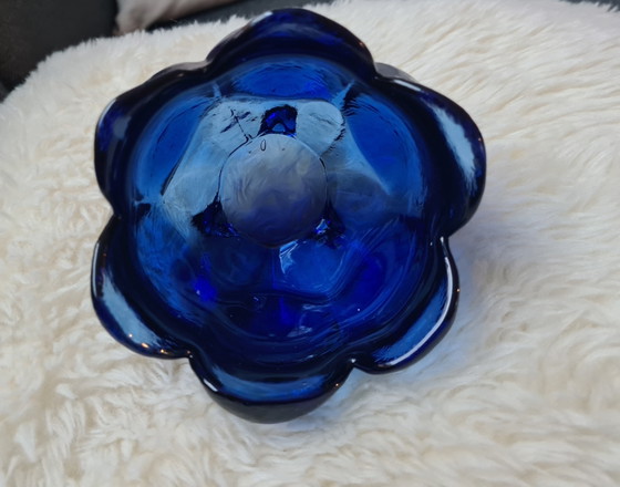Empoli Glass Tealight Holder / Tealight Holder, Cobalt Blue, Vintage 60s – Vases (photo 5 of 6)