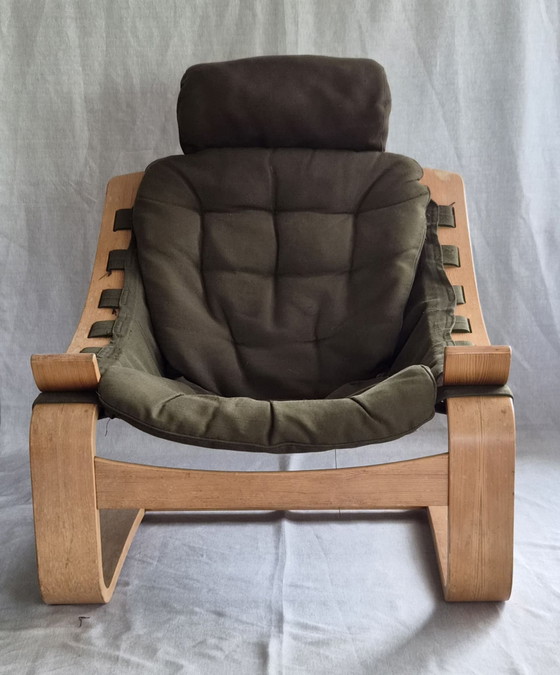 Poltrona Lounge Vintage 'Kroken' Åke Fribytter – Nelo Möbel, Poltrone, Oro, Tela (photo 2 of 15)