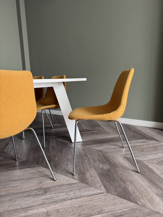 13x Stoelen Van Zuiver – Eetkamerstoelen, Chrome, Polyester (photo 4 of 6)