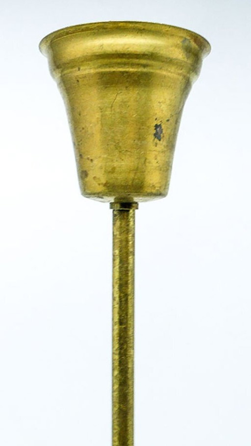 Pop Art Pendant Lamp, Poland, 1950s – hanglampen, Glass, Brass