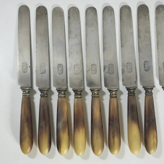 11 Coltelli Corno e Acciaio TD Paris – Set di posate, polished steel, Art Deco (photo 3 of 8)