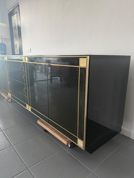 Pierre Cardin Sideboard With Brass Black Lacquered Shell Inlays, 1980 – Wood (photo 56 of 64)