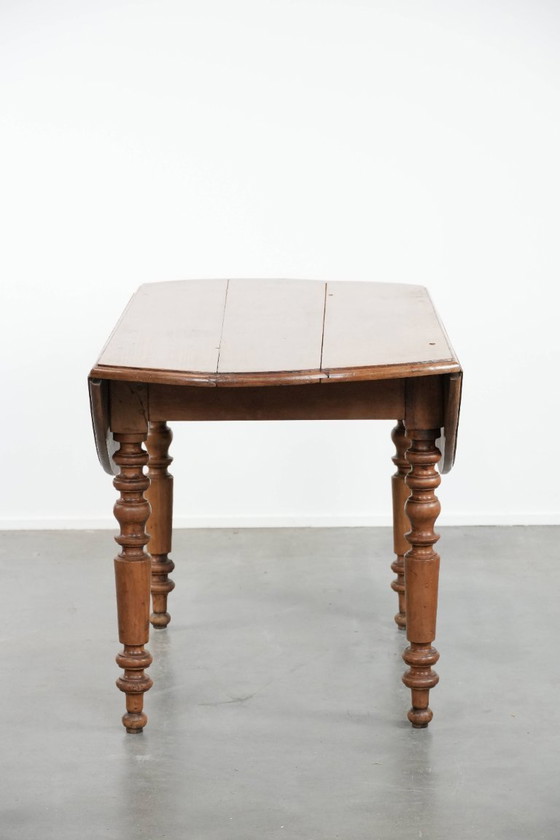 Image 1 of Antico tavolo da pranzo inglese con orecchie pendenti in noce