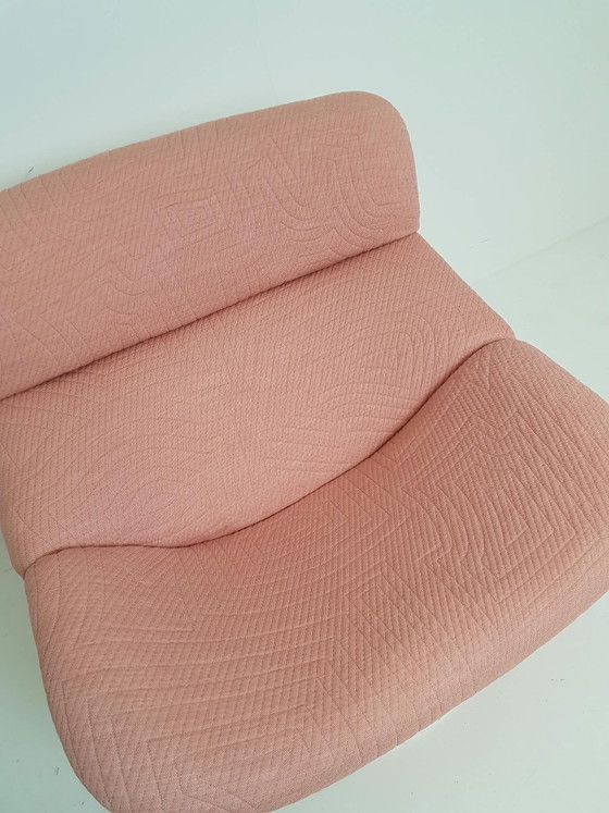 Artifort F518 Geoffrey Harcourt upholstered Kvadrat pink, Armchairs, Metal, Polyester, Vintage (photo 9 of 13)