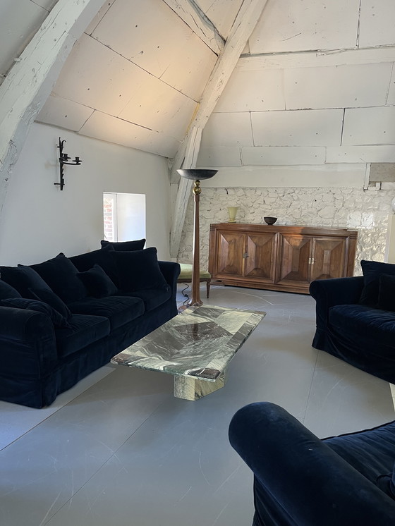 Image 1 of Mesa de centro rectangular de mármol 70s