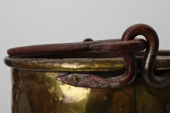 Image 1 of Large Antique Hand-Hammered Copper Kettle, France, 19th Century