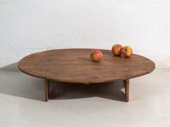Mesa baja redonda antigua de madera de pino – Europa Central, circa 1940 – Mesas de centro, Rustic (photo 6 of 40)