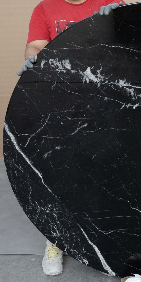 Mesa de comedor ovalada Knoll Tulip original 198x121cm Nero Marquina brillante ¡¡NUEVA CONDICIÓN!! Eero (photo 8 of 15)