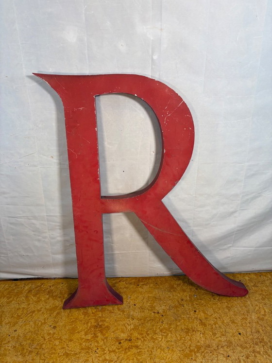# Lettere in metallo 3D stile industriale vintage | Insegna aziendale originale | Lettere rosse grandi e (photo 11 of 13)