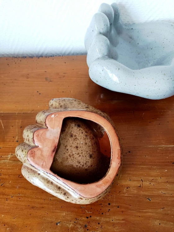 Image 1 of 2x ceramic hand trinket trays, 1980s